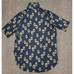 Torrid Super Soft Tunic Top Size 1X Black Skull Heads Mock Neck 3/4 Sleeve New